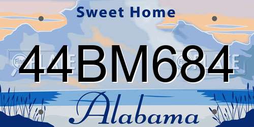 44BM684 Alabama License Plate