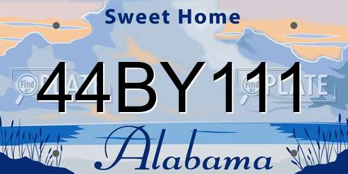 44BY111 Alabama License Plate