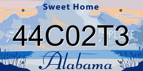 44C02T3 Alabama License Plate