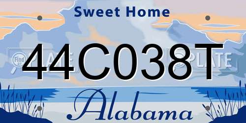 44C038T Alabama License Plate