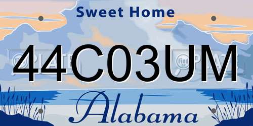 44C03UM Alabama License Plate