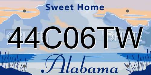44C06TW Alabama License Plate