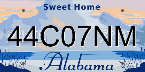 44C07NM Alabama License Plate