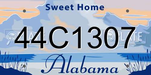 44C1307 Alabama License Plate
