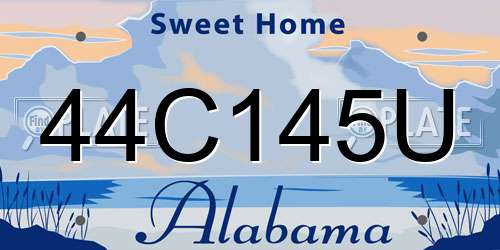44C145U Alabama License Plate