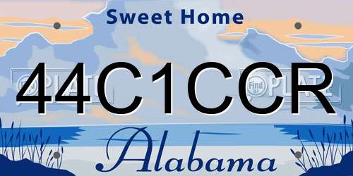 44C1CCR Alabama License Plate