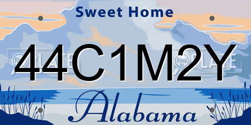 44C1M2Y Alabama License Plate