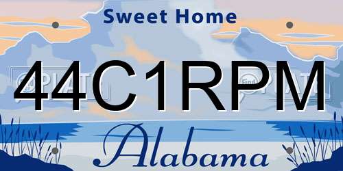 44C1RPM Alabama License Plate