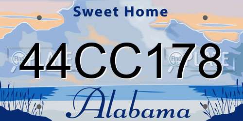 44CC178 Alabama License Plate