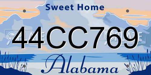 44CC769 Alabama License Plate