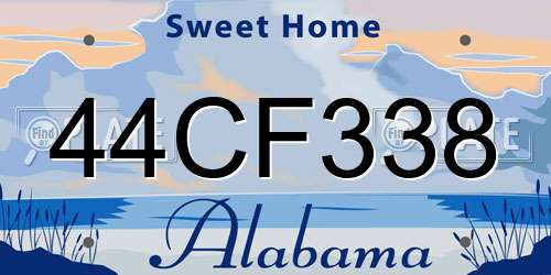 44CF338 Alabama License Plate