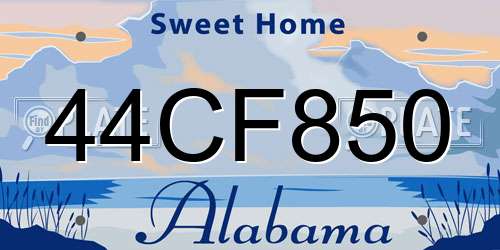 44CF850 Alabama License Plate