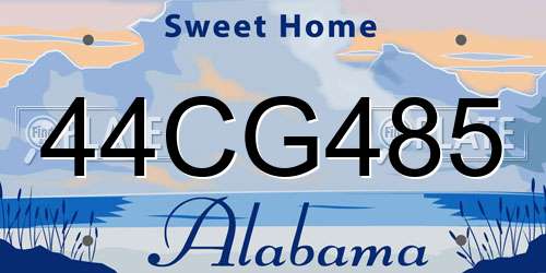 44CG485 Alabama License Plate