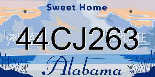 44CJ263 Alabama License Plate