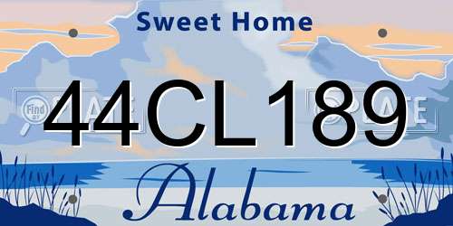 44CL189 Alabama License Plate