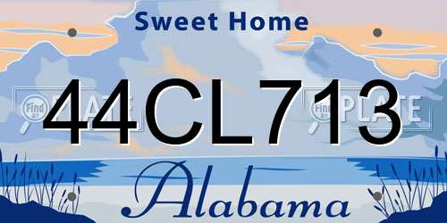 44CL713 Alabama License Plate