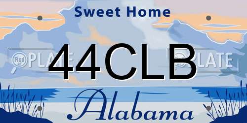44CLB Alabama License Plate