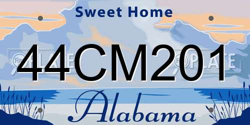 44CM201 Alabama License Plate