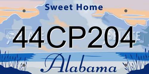 44CP204 Alabama License Plate