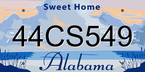 44CS549 Alabama License Plate