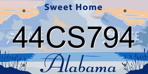 44CS794 Alabama License Plate