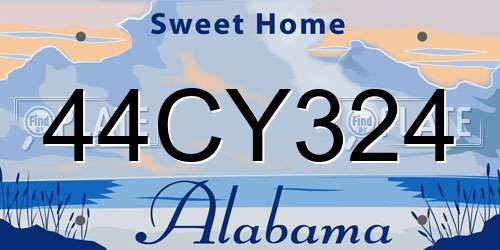 44CY324 Alabama License Plate