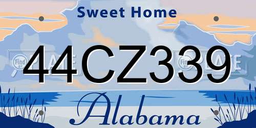44CZ339 Alabama License Plate