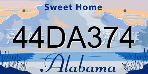 44DA374 Alabama License Plate