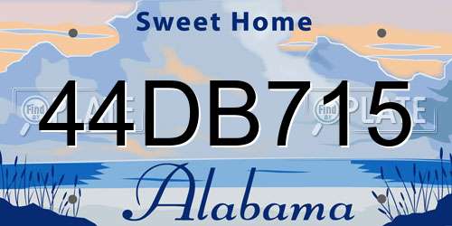 44DB715 Alabama License Plate