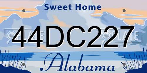 44DC227 Alabama License Plate