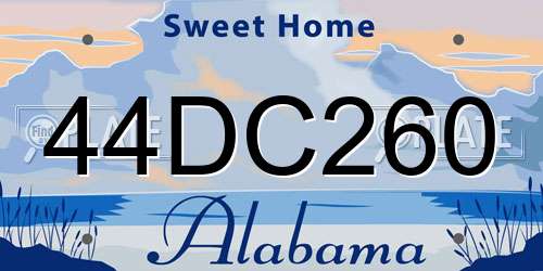 44DC260 Alabama License Plate