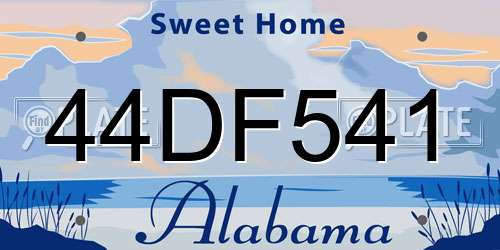 44DF541 Alabama License Plate