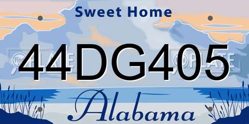 44DG405 Alabama License Plate