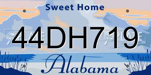 44DH719 Alabama License Plate