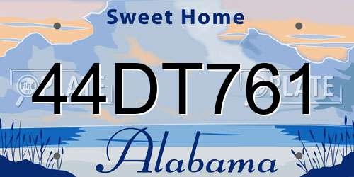 44DT761 Alabama License Plate