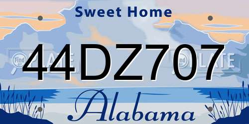 44DZ707 Alabama License Plate