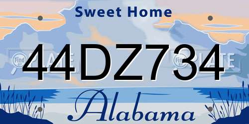 44DZ734 Alabama License Plate