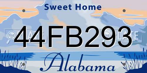 44FB293 Alabama License Plate