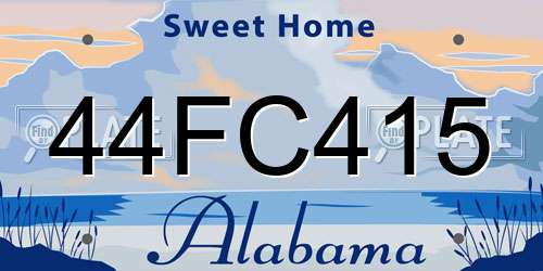 44FC415 Alabama License Plate