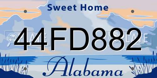 44FD882 Alabama License Plate