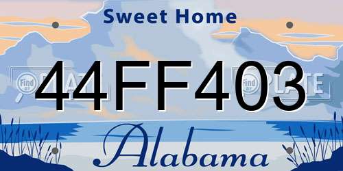 44FF403 Alabama License Plate