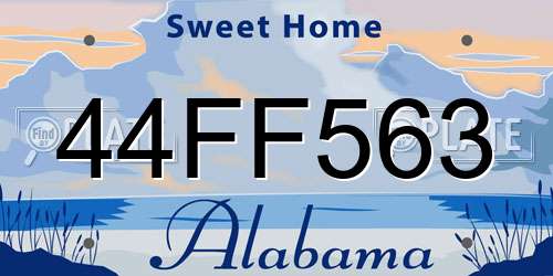 44FF563 Alabama License Plate