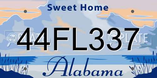 44FL337 Alabama License Plate