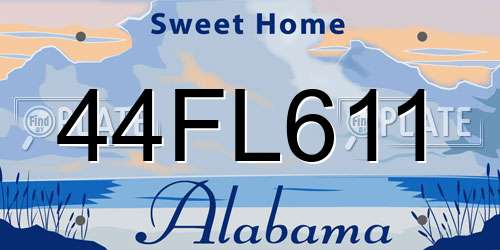 44FL611 Alabama License Plate