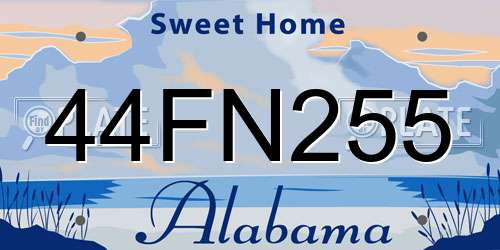44FN255 Alabama License Plate