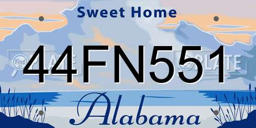 44FN551 Alabama License Plate