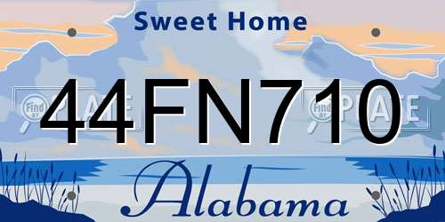 44FN710 Alabama License Plate