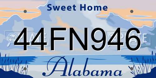 44FN946 Alabama License Plate