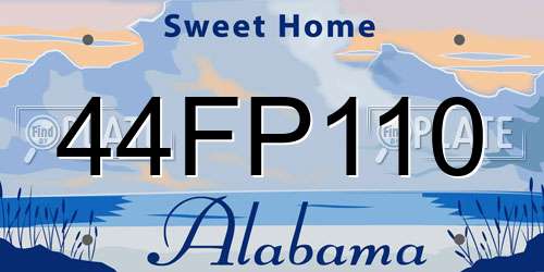 44FP110 Alabama License Plate