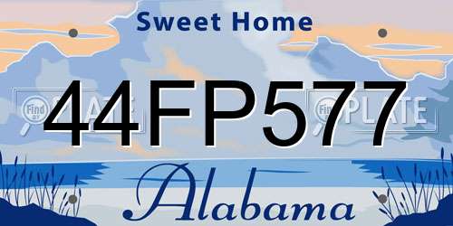 44FP577 Alabama License Plate